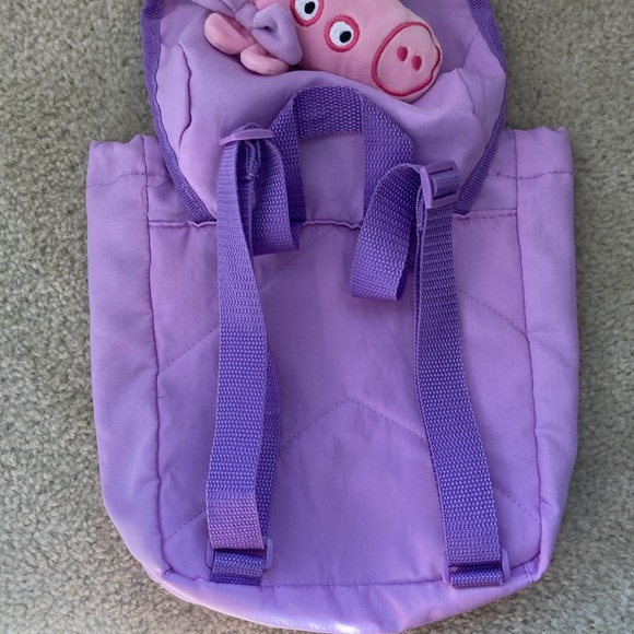Peppa Pig Mini Fabric Backpack with plush Peppa Pig on front - Picture 4 of 5